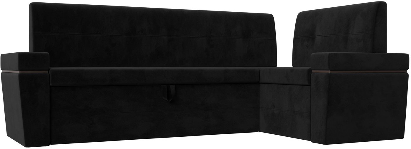 

Угловой диван Лига диванов Деметра правый 114321 (велюр черный)