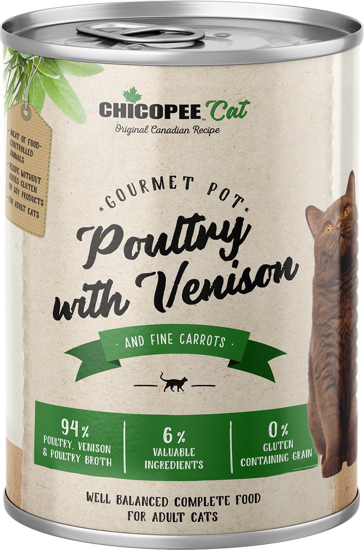 

Консервированный корм для кошек Chicopee Adult Cat Домашняя птица с олениной 400 г