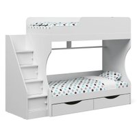 Двухъярусная кровать Можга Капризун 6 с ящиками Р443 (белый)