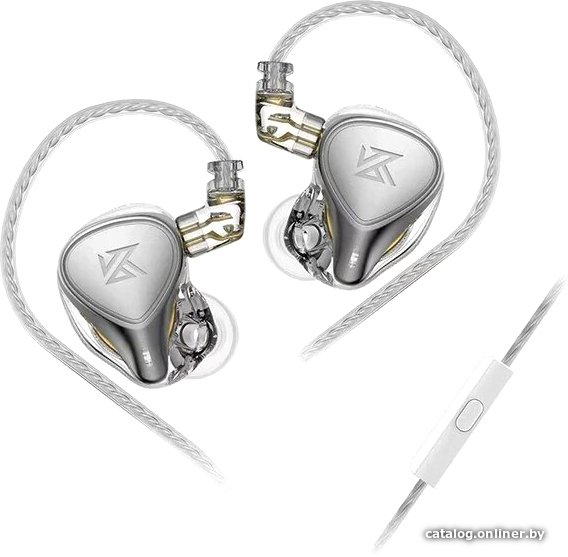 Наушники KZ Acoustics ZEX Pro (с микрофоном, серебристый)