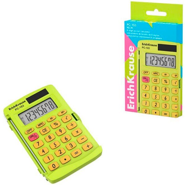 

Калькулятор Erich Krause PC-103 Neon 62018 (желтый)