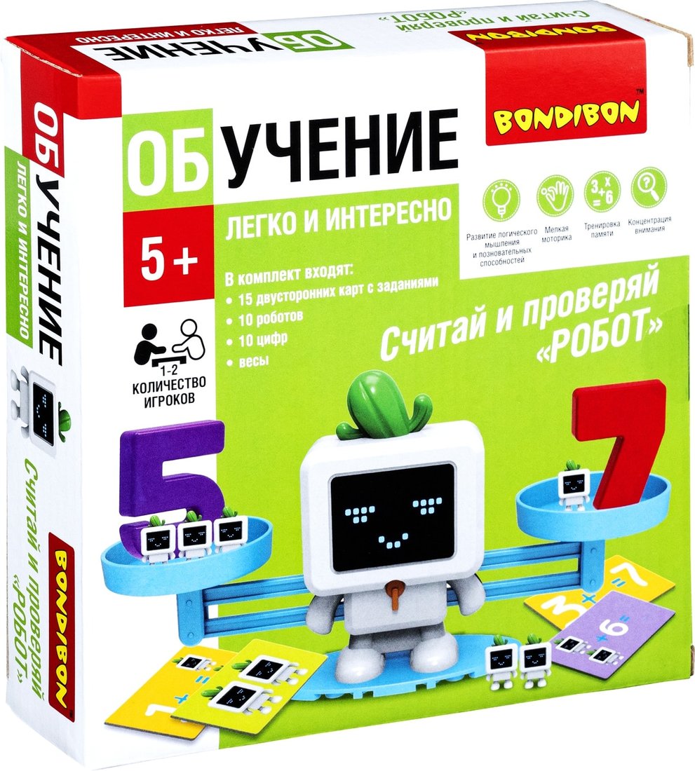 

Развивающая игра Bondibon Считай и проверяй. Робот ВВ5192