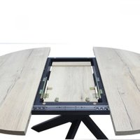 Кухонный стол Виста Палермо 120x120/155 (дуб натуральный/матовый черный)