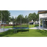 Батут GetActive Jump 10ft - 312 см с лестницей, внешней сеткой (синий)