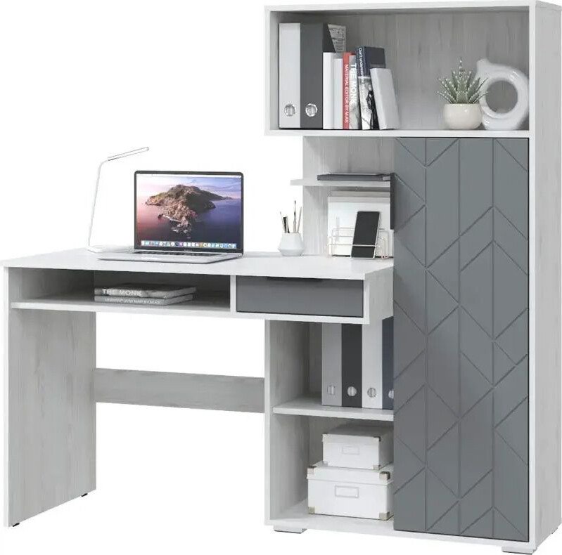 

Офисный стол MLK Бэйсик (ясень анкор/смоки софт)