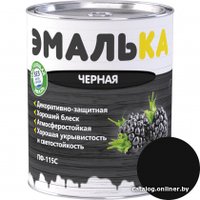 Краска Эмалька ПФ-115 С 0.9 л (черный)