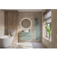  ЗОВ Тумба под умывальник со столешницей Лира 90 (адриатик/белая столешница)