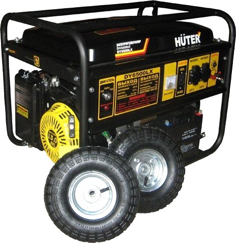 

Бензиновый генератор Huter DY6500LX с колесами