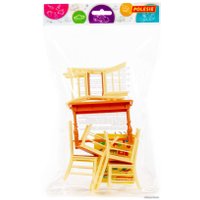Аксессуары для кукольного домика Полесье №6 54395 (7 элементов, бежевый/коричневый)