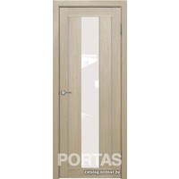 Межкомнатная дверь Portas S25 70x200 (лиственница крем, стекло lacobel белый лак)
