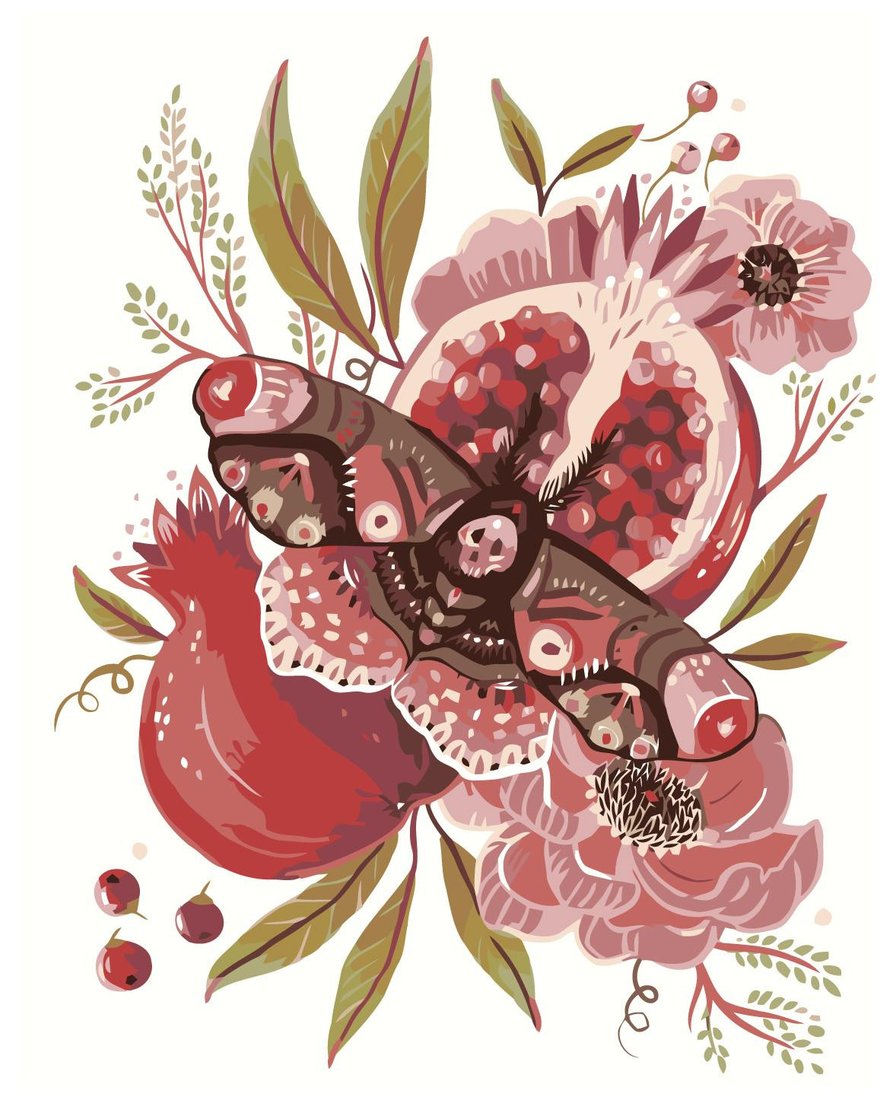 

Картина по номерам SLAVINA Бражник и гранат Z-NA111