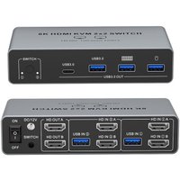 KVM переключатель USBTOP 2x2 HDMI v2.1 - 8K 60Гц / 4K 240 Гц 559642