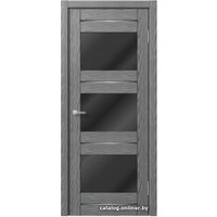 Межкомнатная дверь MDF-Techno Dominika 300 50x200 (скай оук серый/лакобель черный)