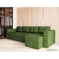 Угловой диван Настоящая мебель Константин Long (правый, н.п.б., вельвет, зеленый)