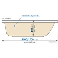 Ванна Метакам Standart 170x70 АВS_009717