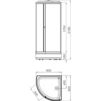 Душевая кабина Domani-Spa Simple 99 Mid 90x90 DS01Sm99MGrCl00.Gt-V1.2-Black
