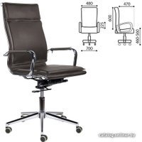 Офисное кресло Brabix Premium Kayman EX-532 (экокожа/хром темно-коричневый)