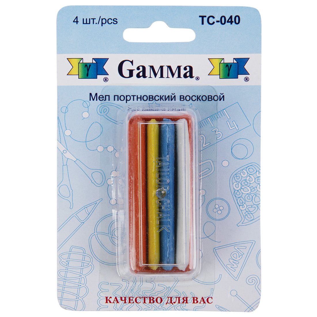 

Восковые мелки Gamma TC-040 Мел портн. (4 шт, ассорти)