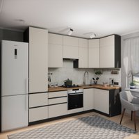 Готовая кухня ВерсоМебель Эко Премиум 1.2x2.7 правая (кашемир/ст. дуб вотан)