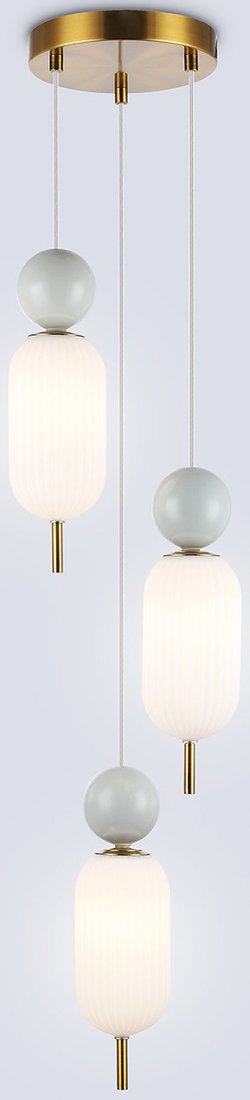 Подвесная люстра Ambrella light LH53102/3 BS/GR/FR (латунь/серый/белый матовый)