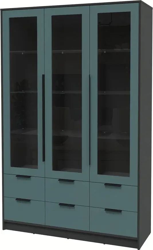 

Шкаф-витрина Интерлиния Концепт КТ-ШВ3 Глосс (антрацит/верде)