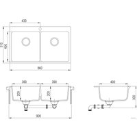 Кухонная мойка Aquasanita Magna SQM200AW (argent 220)