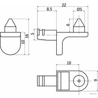 Полкодержатель AKS для корпусных полок мет. SEKURA 6 никель (1уп.=50шт)