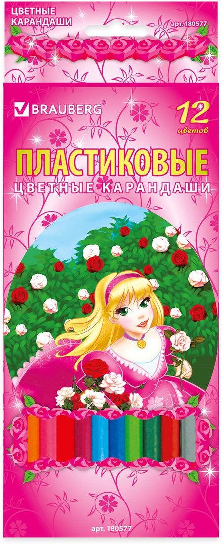 

Набор цветных карандашей BRAUBERG Rose angel 180577 (12 шт.)