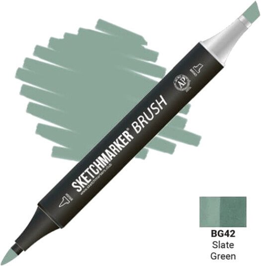 

Маркер художественный Sketchmarker Brush Двусторонний BG42 SMB-BG42 (зеленый сланец)