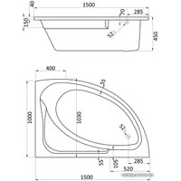 Ванна Santek Гоа 150x100 R 1WH112032 (с каркасом и экраном)