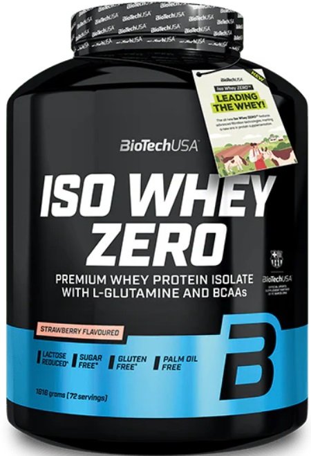 Протеин сывороточный (изолят) BioTech USA Iso Whey Zero (клубника, 1816г)
