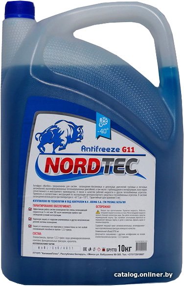 Антифриз NordTec Antifreeze-40 G11 синий 10кг