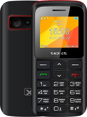 Кнопочный телефон TeXet TM-B323 (черный/красный)
