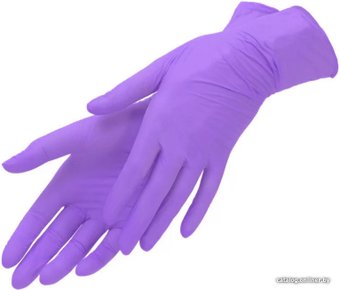 Нитровиниловые перчатки Wally Plastic M (100 шт, сиреневый)