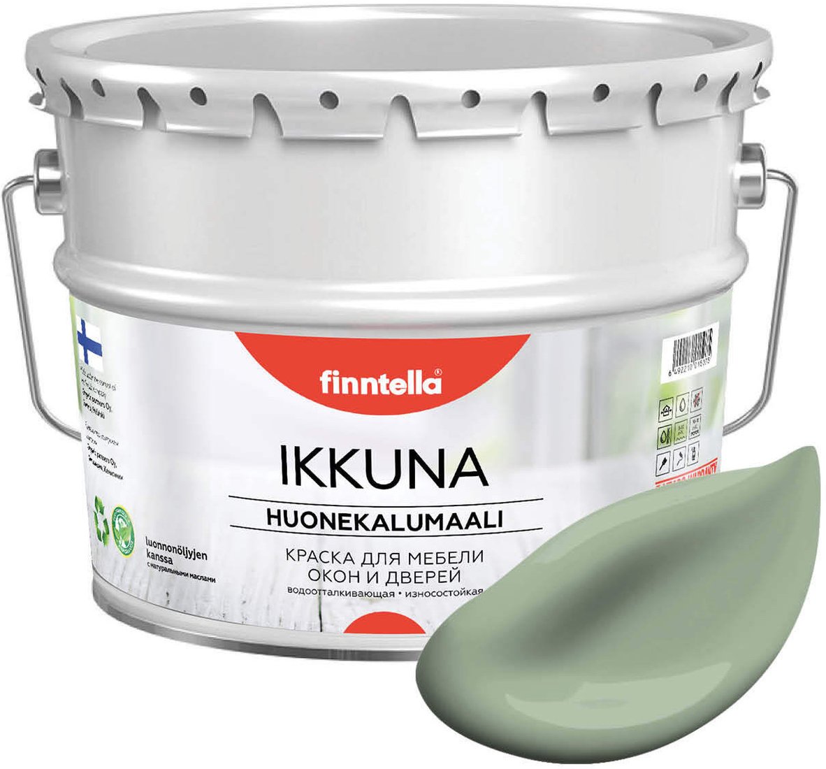 

Краска Finntella Ikkuna Pastellivihrea F-34-1-9-FL042 9 л (зеленый)
