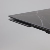 Кухонный стол Lepremo AV 2111 МДФ+керамика раздвижной 1200-1800x800 (черный матовый Shakespeare/черный)