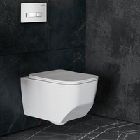 Унитаз подвесной Roxen Porto One Rimless 6 в 1 StounFix Dual Fresh 639404 (белое стекло)