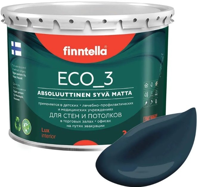 

Краска Finntella Eco 3 Wash and Clean Yo F-08-1-3-LG257 2.7 л (сине-зеленый)