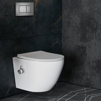 Унитаз подвесной Roxen Antares Bidet в комплекте с инсталляцией StounFix Dual Fresh 6 в 1 960516 (кнопка: оружейная сталь)