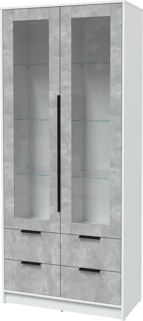 

Шкаф-витрина Интерлиния Концепт КТ-ШВ2 (бетон/белый платинум)