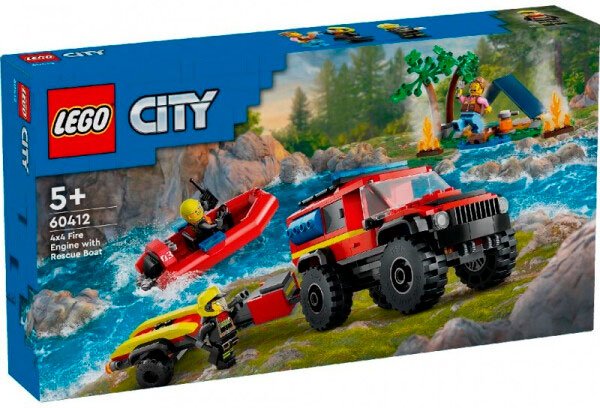 

Конструктор LEGO City 60412 Пожарная машина 4х4 со спасательным катером