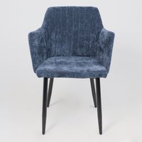 Стул с подлокотниками AksHome Brit (синий велюр TYN997-25/черный)