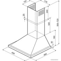 Кухонная вытяжка Krona Brief 500 Inox PB (нержавеющая сталь)