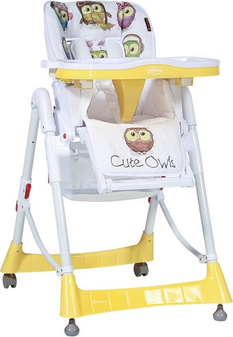 Высокий стульчик Lorelli Primo 2018 Yellow Cute Owls