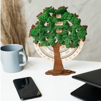 Вечный календарь Творческая мастерская "Пуговка" Анастасии Минич Дерево со мхом