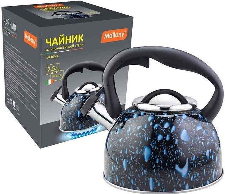 

Чайник со свистком Mallony Lacrima (черный)