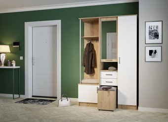 Стенка ДСВ Дуся 1.3 (дуб бунратти/белый бриллиант)