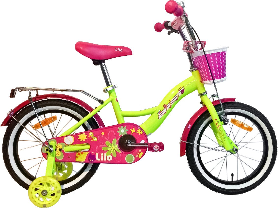 

Детский велосипед AIST Lilo 16 2022 (лимонный/розовый)
