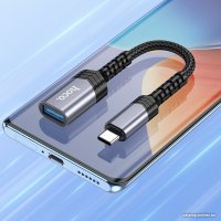 Адаптер Hoco UA24 USB Type-C - USB Type-A (0.16 м, черный)