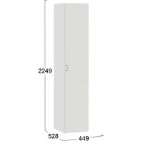 Шкаф распашной Трия Стелла для белья (белый холст/белый жемчуг)